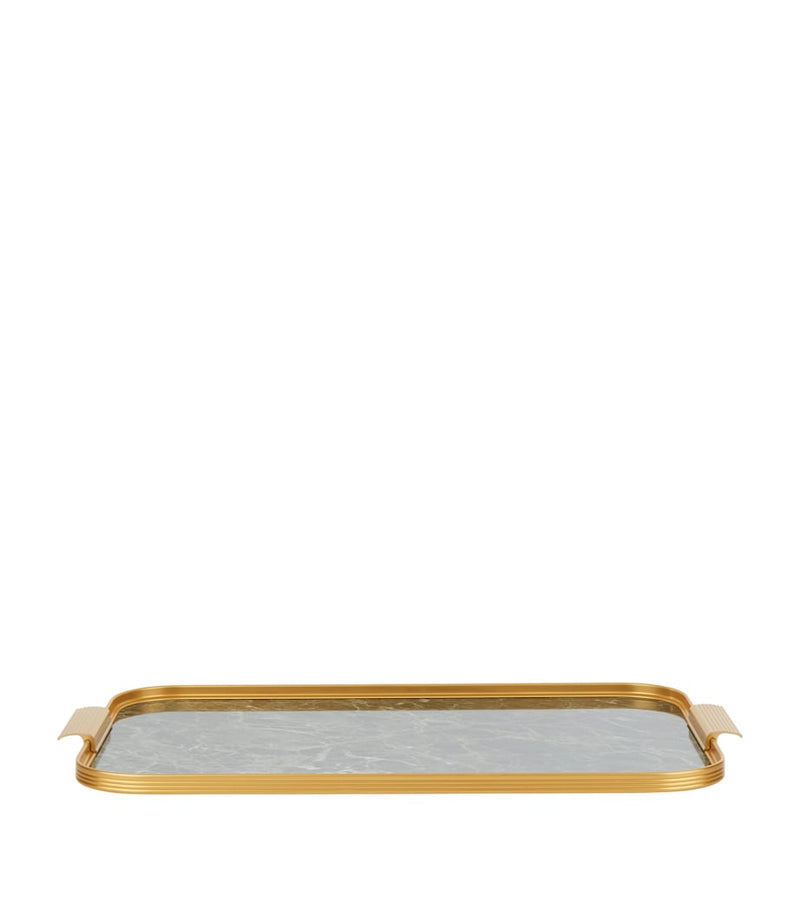 Kaymet marble ribbed serving tray 51cm, UK version