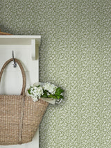 Next Laura Ashley Moss Green Sweet Alyssum Wallpaper 10m- Buy online at McGrocer