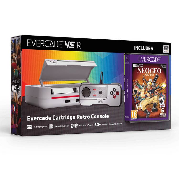 Evercade VS-R retro console with NEOGEO Arcade cartridge bundle - British product