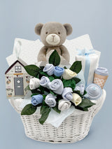 Next Babyblooms Frankie Bear's Blue New Baby Gift Basket- Buy online at McGrocer