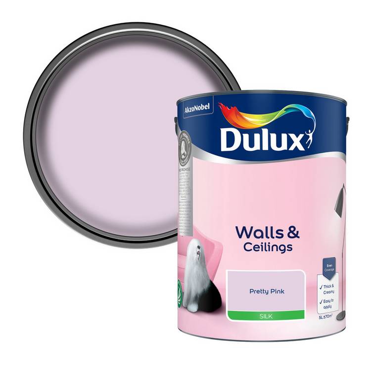 Dulux Pretty Pink silk paint 5L - British product