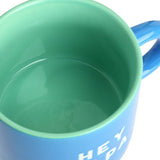 Argos Home Hey Papa blue ceramic mug with coaster 405ml - British product