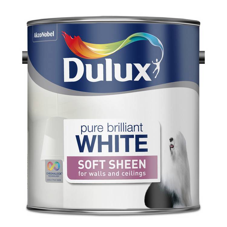 Dulux soft sheen paint Pure Brilliant White 2.5L (British brand)