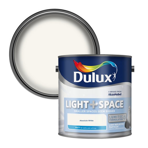 Dulux paint Light Space Matt Absolute White 2.5L, UK version