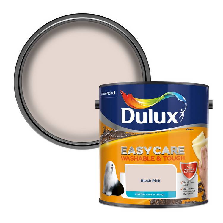 Dulux Easycare matt paint blush pink 2.5L (British brand)