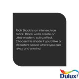Dulux Easycare Washable & Tough Matt Paint Rich Black 2.5L - British product