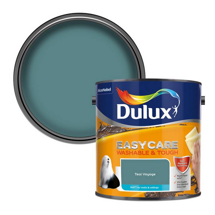 Dulux Easycare matt paint Teal Voyage 2.5L (British brand)
