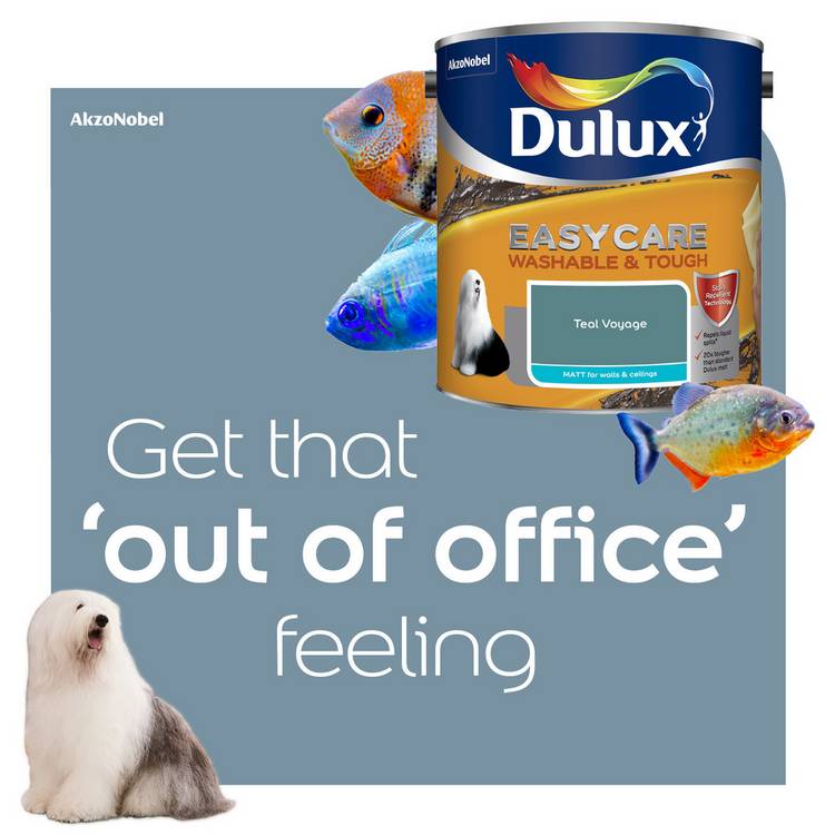 Dulux Easycare matt paint Teal Voyage 2.5L (British brand)
