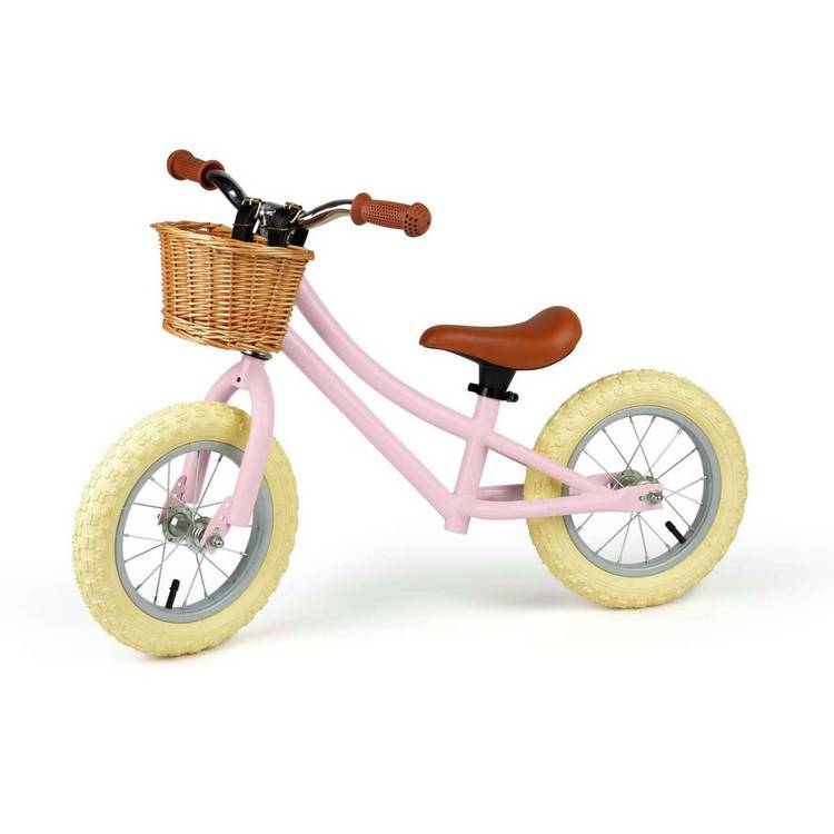 Bigjigs kids balance bike pink 12 inch wheels, imported from the UK
