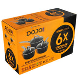 Argos Dojo Hero Neverstick+ 3 Piece Aluminium Saucepan Set - Black- Buy online at McGrocer