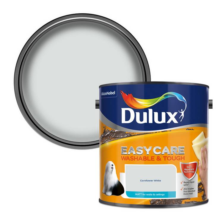 Dulux Easycare Matt Paint Cornflower White 2.5L, UK version