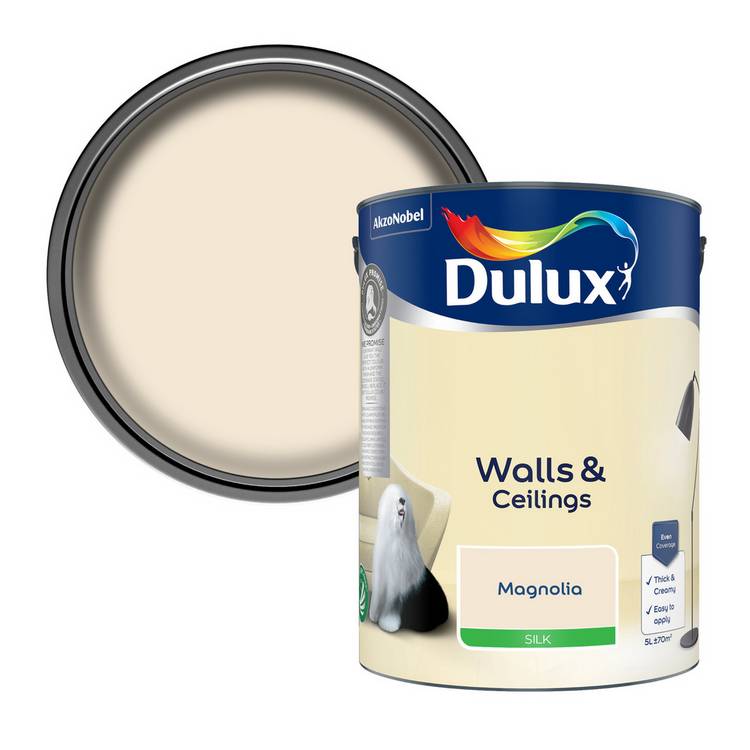 Dulux silk finish magnolia paint 5L, imported from the UK