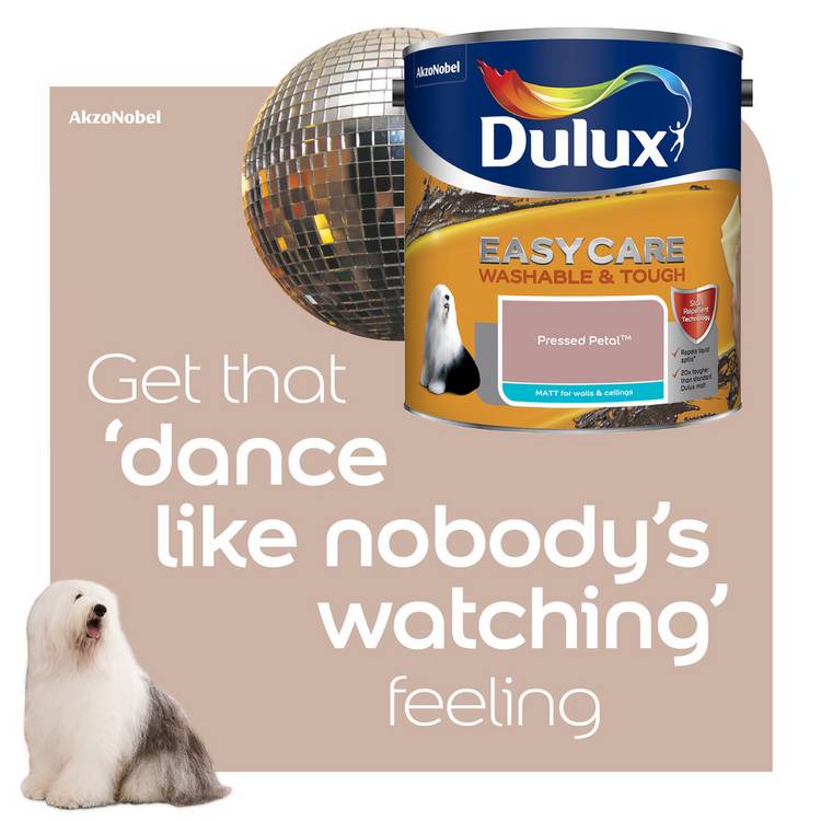 Dulux Easycare Matt Paint 2.5L Pressed Petal, imported from the UK