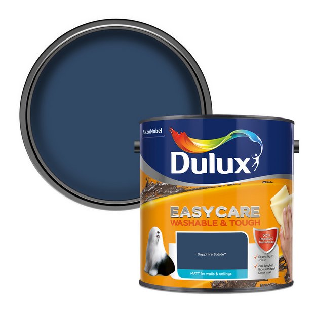 Dulux Easycare Matt paint Sapphire Salute 2.5L, imported from the UK