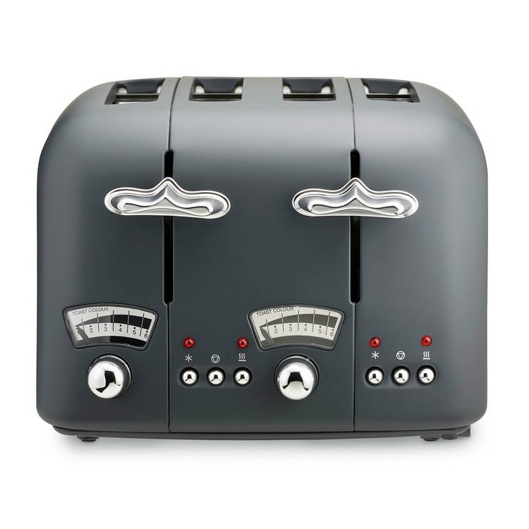 De'Longhi CT04 grey retro toaster, imported from the UK