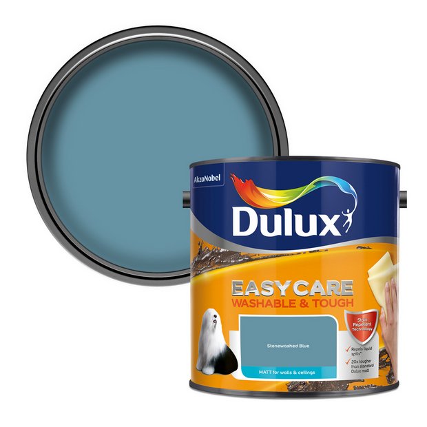 Dulux Easycare Washable Matt paint Stonewashed Blue 2.5L, UK version