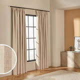 Argos Habitat Blackout Stripe Pencil Pleat Curtains Latte 117x137cm- Buy online at McGrocer