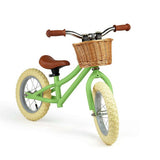 BIGJIGS kids balance bike green 12-inch, imported from the UK