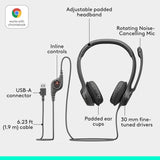 Logitech H390 wired headset black, UK version
