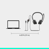 Logitech H390 wired headset black, UK version