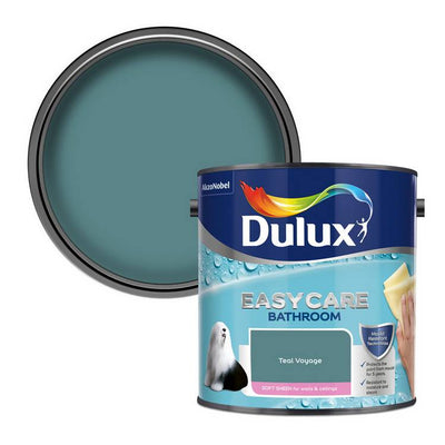 Argos Dulux Easycare Bathroom Soft Sheen Paint Teal Voyage 2.5L- Buy online at McGrocer