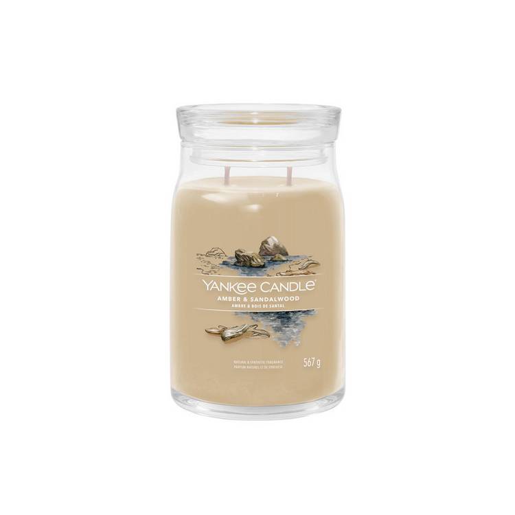 Yankee Signature Amber Sandalwood large scented candle (British brand)