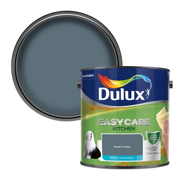 Dulux Easycare Kitchen paint Faded Indigo 2.5L, imported from the UK