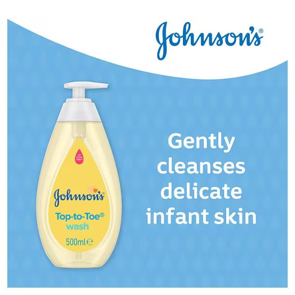 Johnson's Baby Top-to-Toe Wash 500ml, imported from the UK