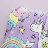 Peppa Pig fleece throw purple rainbow fairy design 150x100cm (British brand)