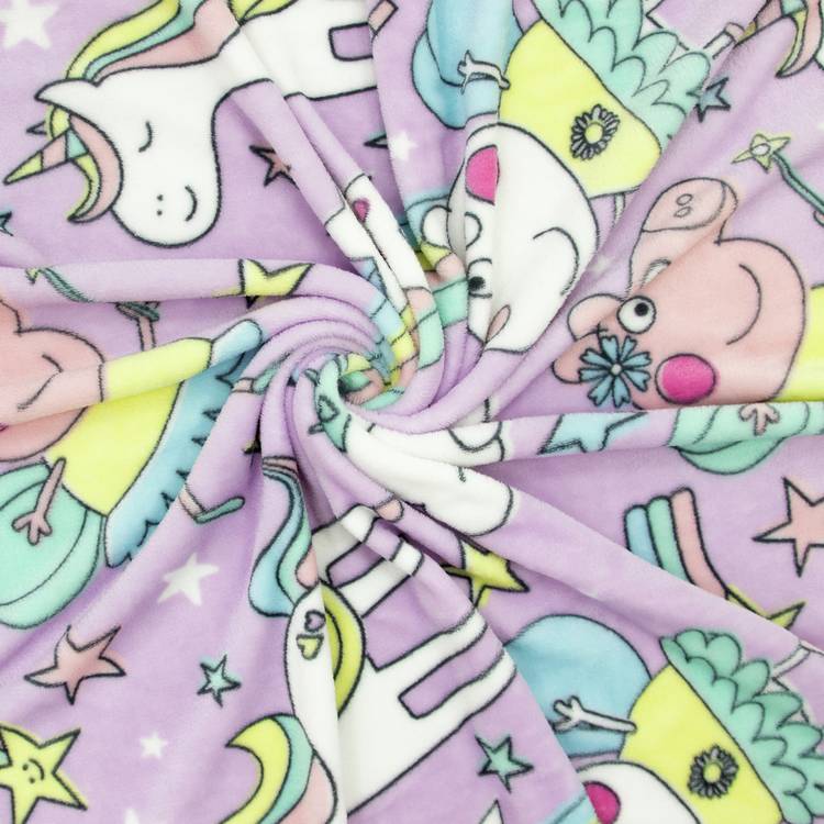 Peppa Pig fleece throw purple rainbow fairy design 150x100cm (British brand)