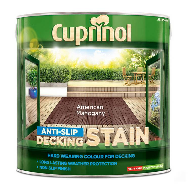 Cuprinol anti-slip deck stain American Mahogany 2.5L, imported from the UK