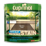 Cuprinol anti-slip deck stain Boston Teak 2.5L, imported from the UK