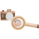 Chad Valley wooden adventure set with camera, binoculars, compass - British product