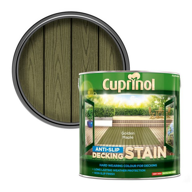 Cuprinol decking stain Golden Maple 2.5L, imported from the UK