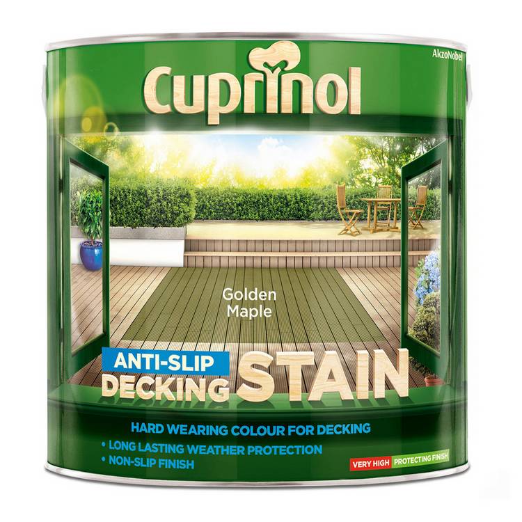 Cuprinol decking stain Golden Maple 2.5L, imported from the UK