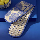 Argos Habitat Blue Leaf Double Oven Gloves Cream & Blue- Buy online at McGrocer