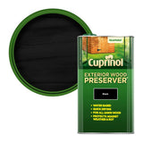 Cuprinol exterior wood preserver black 5L, imported from the UK