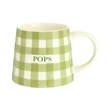 Argos Home dark green gingham Pops decal ceramic mug (British brand)