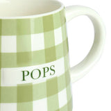 Argos Home dark green gingham Pops decal ceramic mug (British brand)