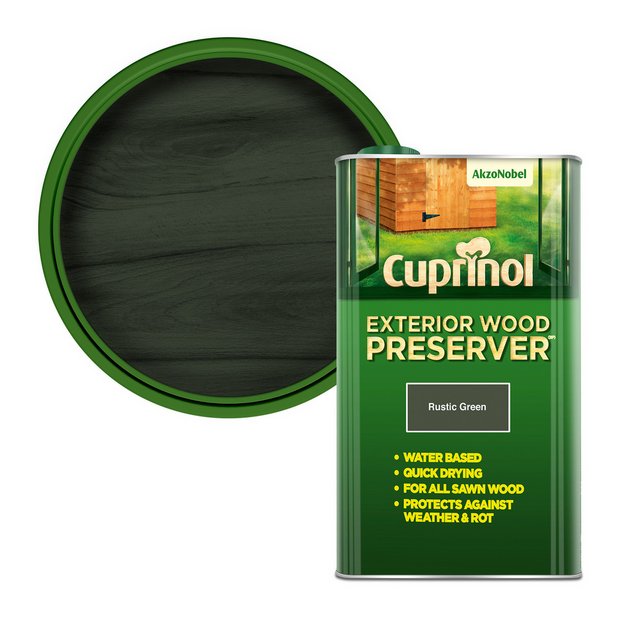 Cuprinol exterior wood preserver Rustic Green 5L - British product
