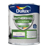 Dulux Weathershield Multisurface Satin paint in Almond White 750ml (British brand)