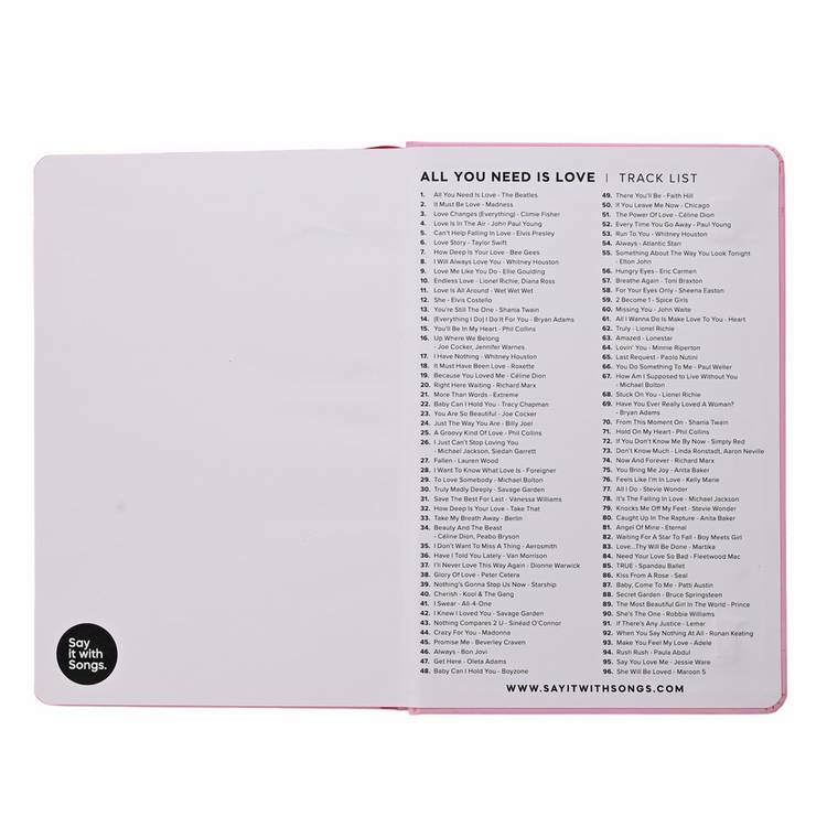 Say It With Songs love notebook A5, imported from the UK