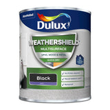 Dulux Weathershield Multisurface Satin Black paint 750ml - British product