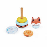 Chad Valley stacking rings toy with fox topper - British product