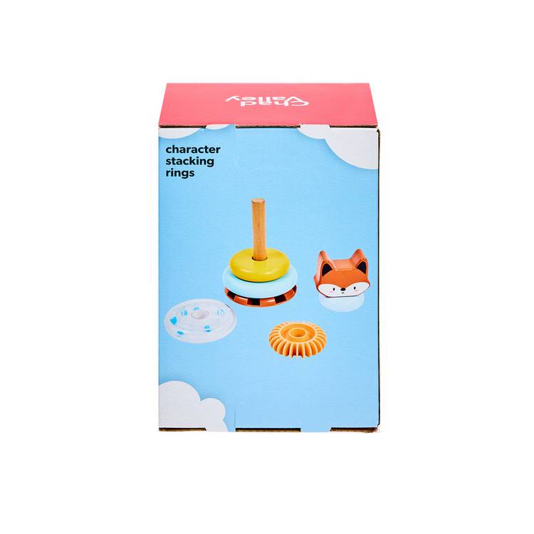 Chad Valley stacking rings toy with fox topper - British product