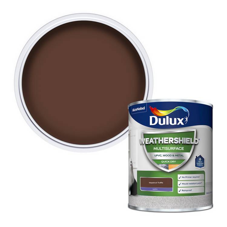 Dulux Weathershield Multisurface paint Hazelnut Truffle 750ml (British brand)
