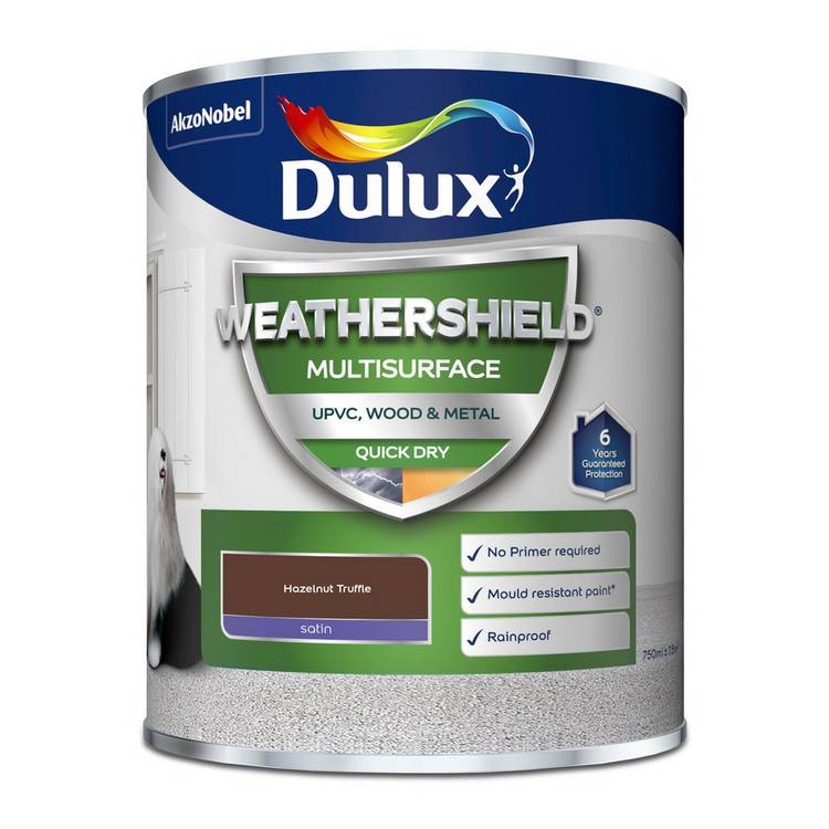 Dulux Weathershield Multisurface paint Hazelnut Truffle 750ml (British brand)