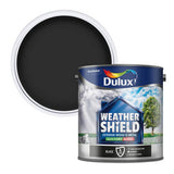 Dulux Weathershield Quick Dry Satin Gloss Black 2.5L, UK version