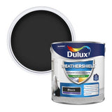 Dulux Weathershield satin black exterior paint 2.5L - British product