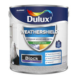 Dulux Weathershield satin black exterior paint 2.5L - British product